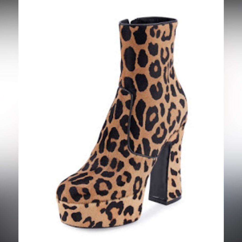 NIB Saint Laurent Pony Hair Manto Natural Platform Ankle Boot Retro Size 37/US 7